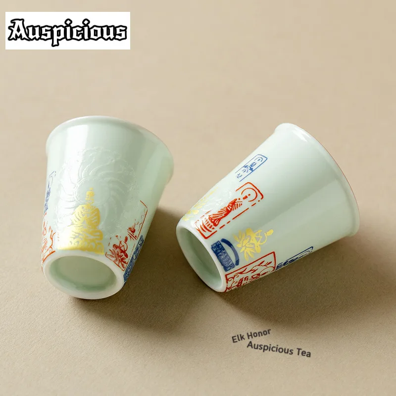 

1pc 40ml Cangjia Green Phaseless Luminous Teacup Luxury Tea Bowl Tea-tasting Smelling Cup Chazhan Master Cups Tea Ceremony Gifts