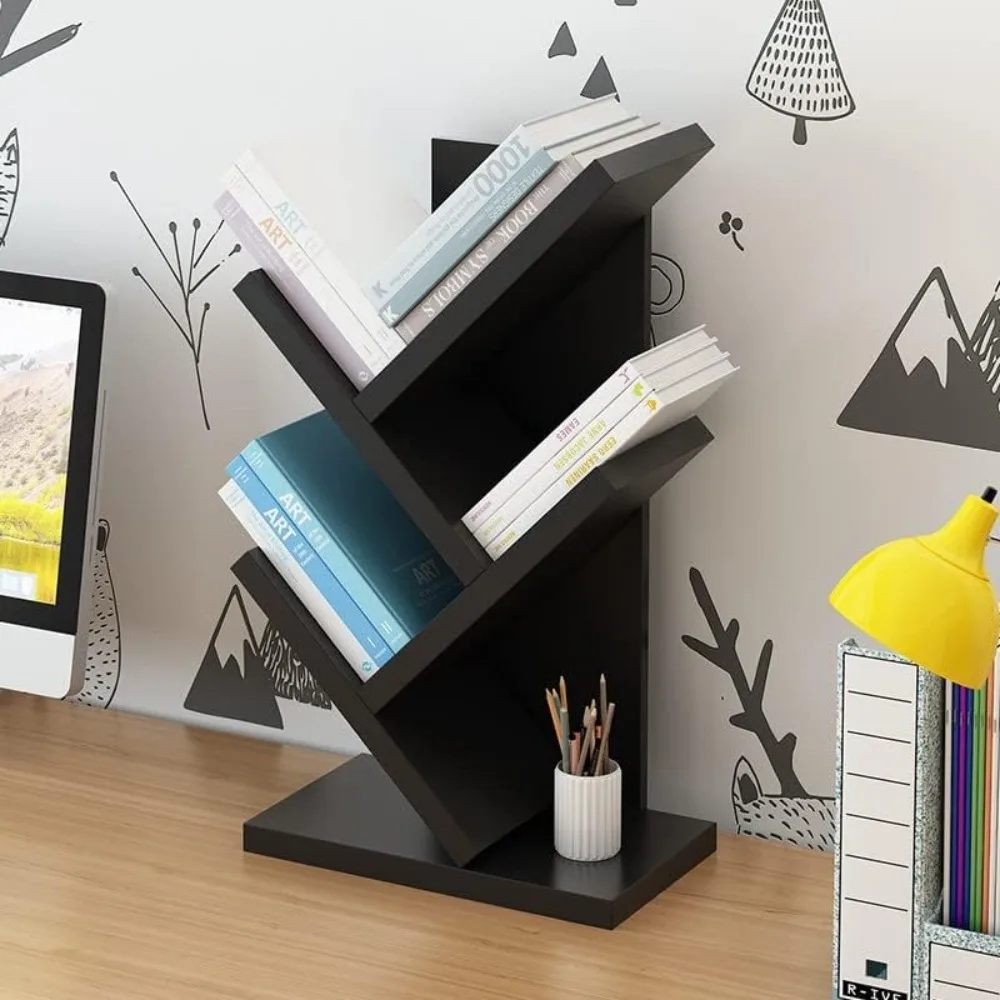 Tree Bookshelf,4-Layer Bookshelf,Freestanding /Can Hold Books Magazines/CDs and Photo Albums  for Home,Office Decoration Shelf