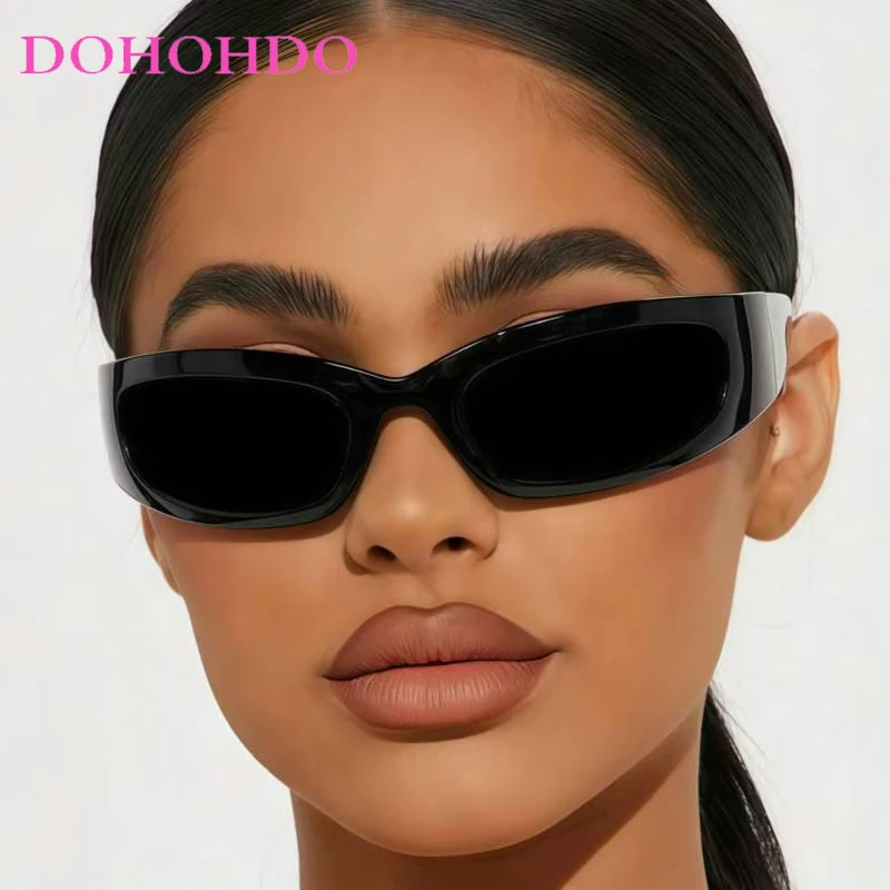 

Vintage Y2K One Piece Wrap Around Sunglasses For Women And Men Trend Fashion Outdoors Street Photography Shade Sun Glasses UV400