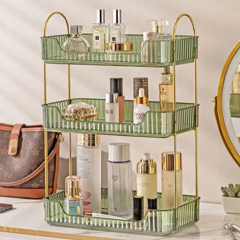 

Acrylic Storage Organizer Shelf Of Bathroom Home Kitchen Makeup Skincare Shampoo Lipstick Tabletop Holder Cosmetic Desk Rack