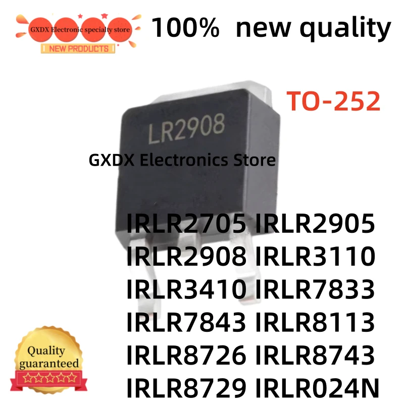 10-20Uds new IRLR2905 IRLR024N IRLR3110 IRLR7833 IRLR2705 IRLR2908 IRLR3410 IRLR7843 IRLR8113 IRLR8726 IRLR8743 IRLR8729 TO252