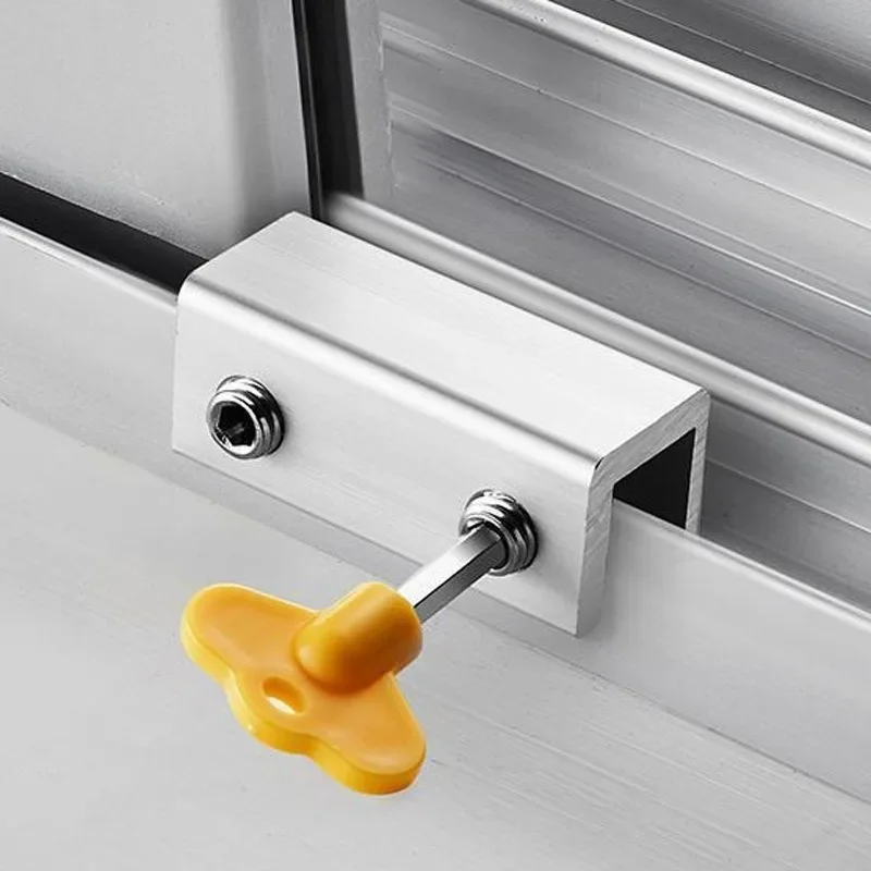 Sliding Door Window Locks With 1 Keys Baby Child Safety Protection Antitheft Door Window Security Lock Catches Set