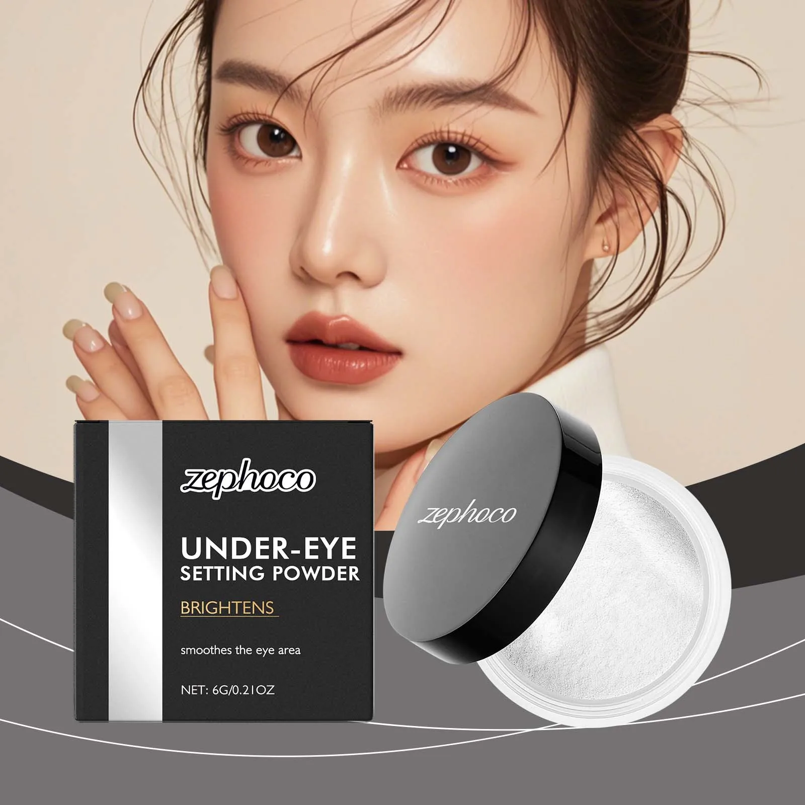 

Under Eye Setting Powder Oil Control Anti-Sweat Waterproof Brightening Eye Area Matte Transparent Makeup Natural Loose Powder
