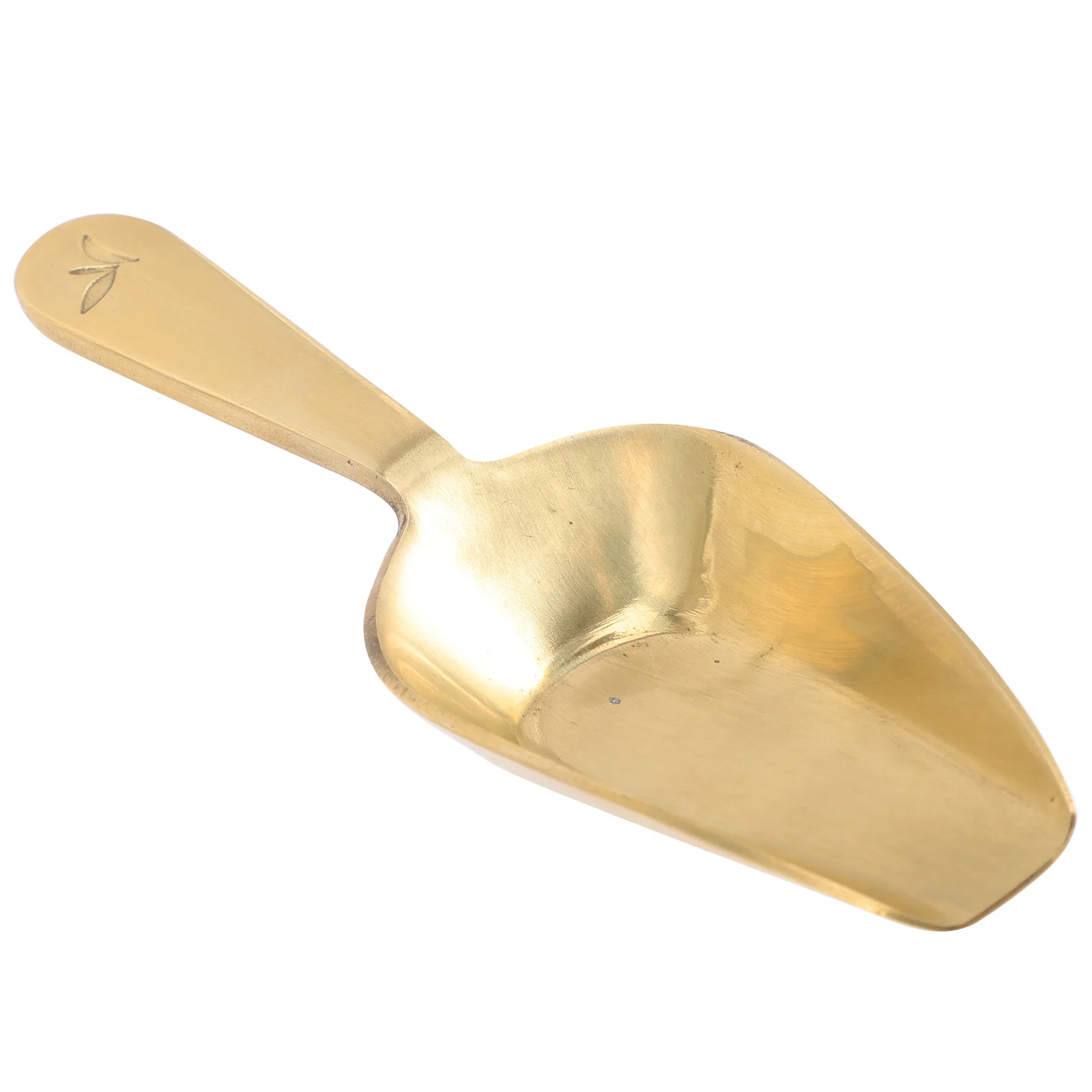 

Simple Brass Teaspoon Long Handle Metal Spoon for Tea Leaves Coffee Beans Scooping Smooth Burr Free Surface Kitchen Storage