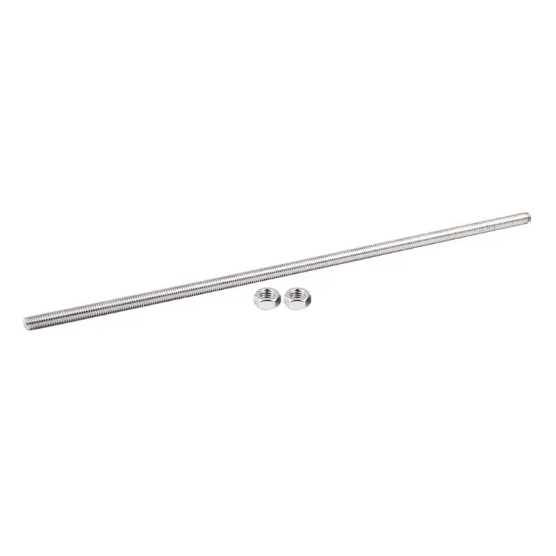 DT17 5pcs 320mm M8 Stainless Steel Thread Bar Stock Rod Silver Tone for Hardware Molds Mechanical Transmission
