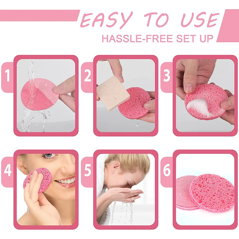 10 pièces d'éponge en Fiber en forme de coeur Exfoliation du visage éponge naturelle nettoyage du visage Massage Pores Exfoliation maquillage