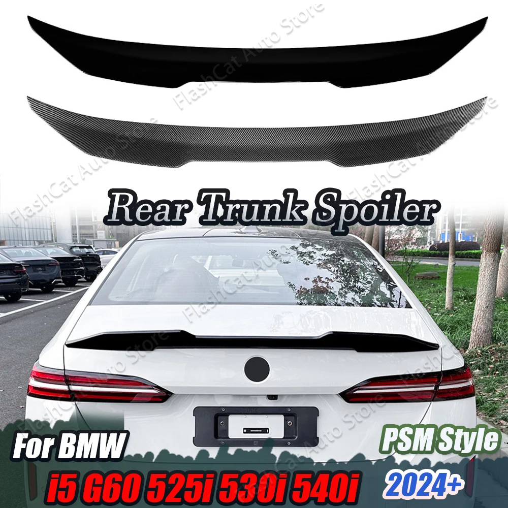 

PSM / MP Style For BMW 5 Series I5 G60 M60 525i 530i 2024 Car Rear Trunk Roof Spoiler Tail Wing Trunk Lid Tailgate Splitter Trim