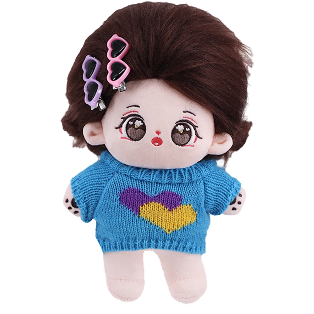 Pop Doll Clothes Cute Embroidery Sweater For 20Cm EXO Doll Plush Star Doll Clothing Accessories Stuffed Toy Outfit For Idol Doll