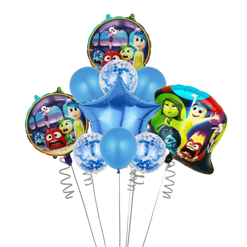 Hot Inside Out 2 Balloon Set Joy Sadness Anger Disgust Fear Cartoon Animation Balloon Decoration for Children\'s Birthday Party