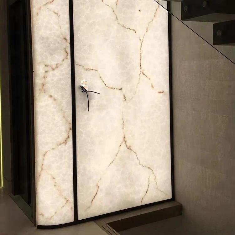 

Wholesale agate resin marble snowflake gypsum board and backlight wall panel