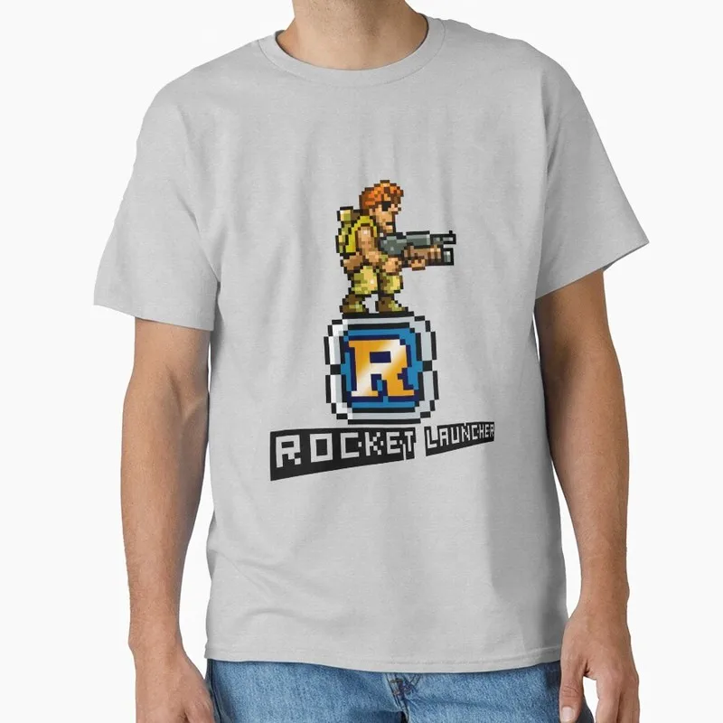 Metal Slug Game T Shirt 1027 Vintage Arcade Graphic Tee Retro Military Action Shooter printed Short Sleeve Casual Streetwear