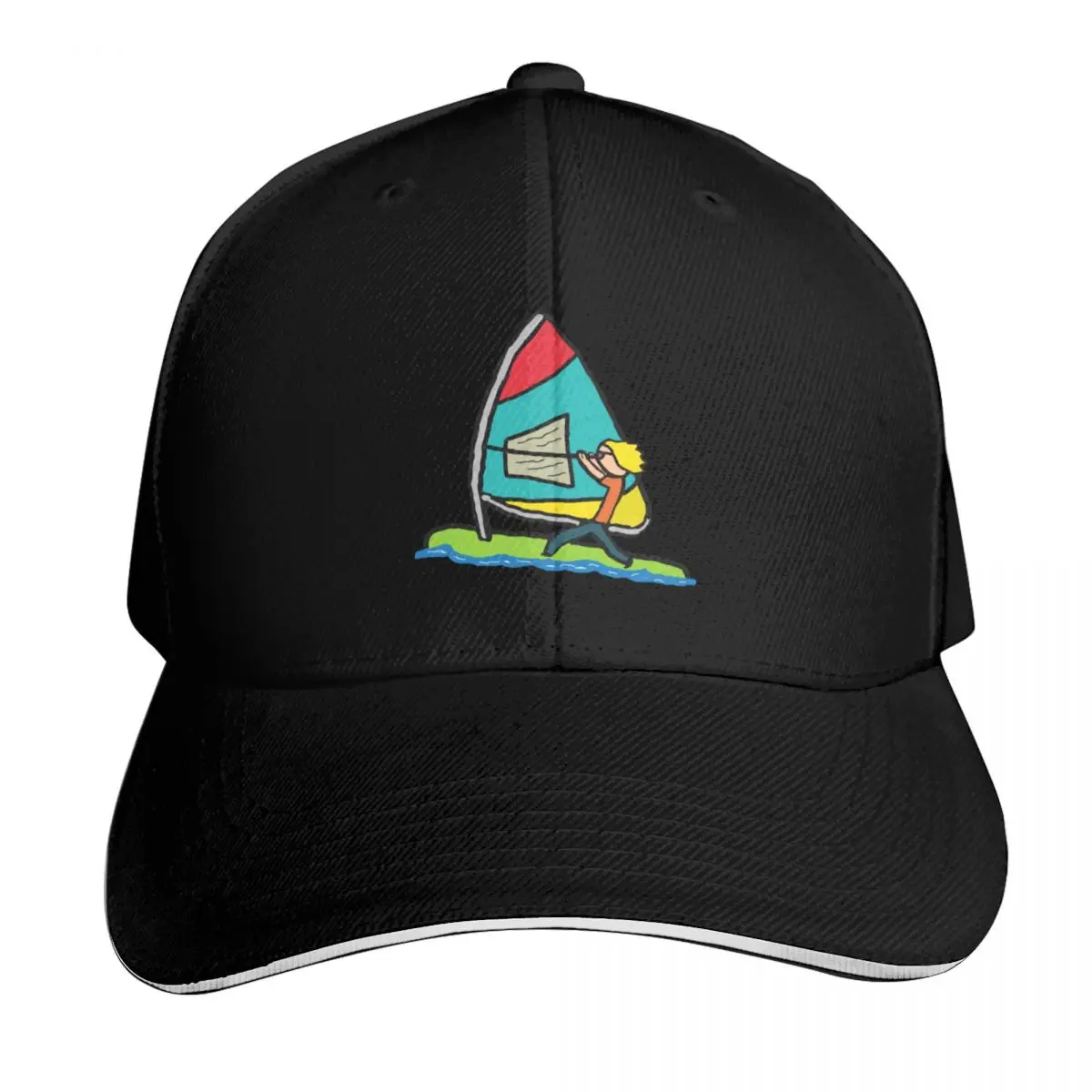 Windsurfing Baseball Cap Snapback Flat Bill Strapback Dad Hat Six Panel Structured Crown