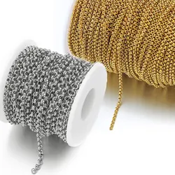 1Meter No Fade Stainless Steel Chains 2.5/3/4mm Gold Color Necklace for DIY Bracelet Jewelry Making Components Findings