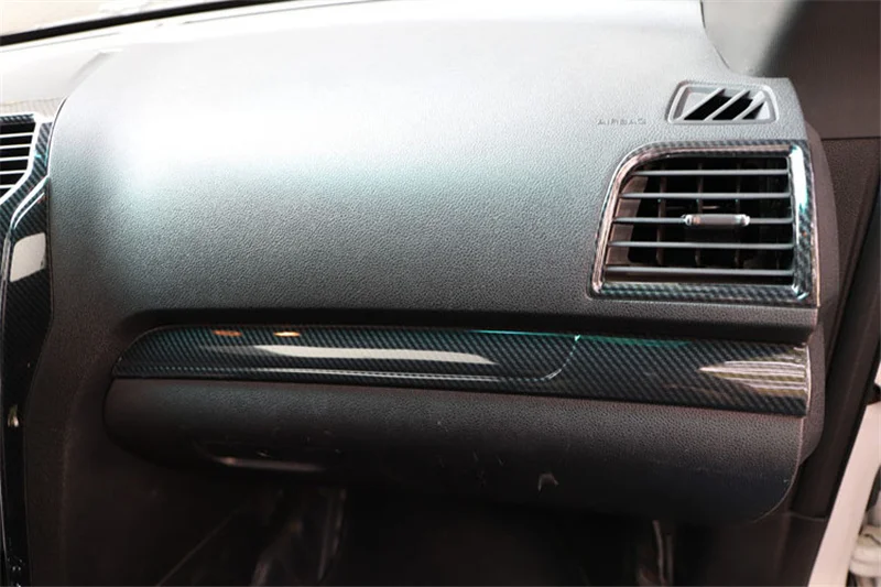 2pcs Car Interior Styling Dash Dashboard Sticker Cover Moulding Trim for FORD EXPLORER 2016 2017 2018 view 5