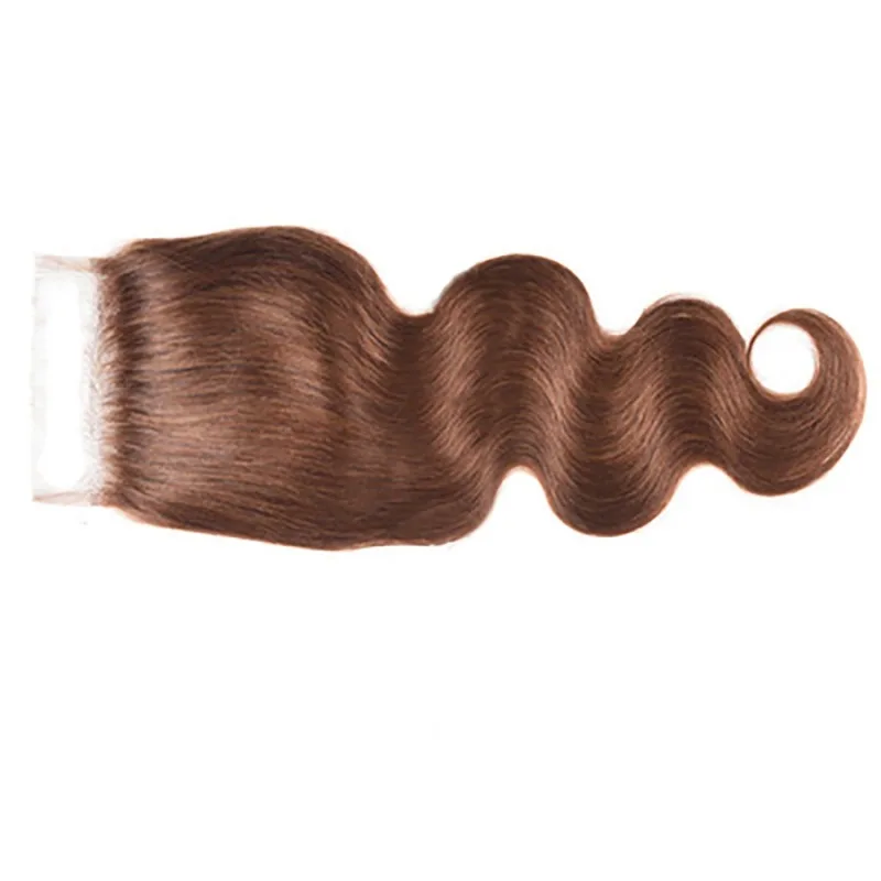 Premium # 4 capelli umani onda del corpo 4x4 chiusura in pizzo, capelli veri traspiranti vergini brasiliani non trattati al 100% sensazione di alta qualità