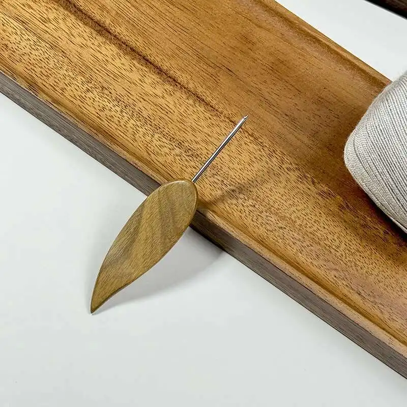 

Green Short Handled Sandalwood Crochet Hook Stainless Steel Knitted Needle For DIY Sweater Shoes Dolls Weaving Tools