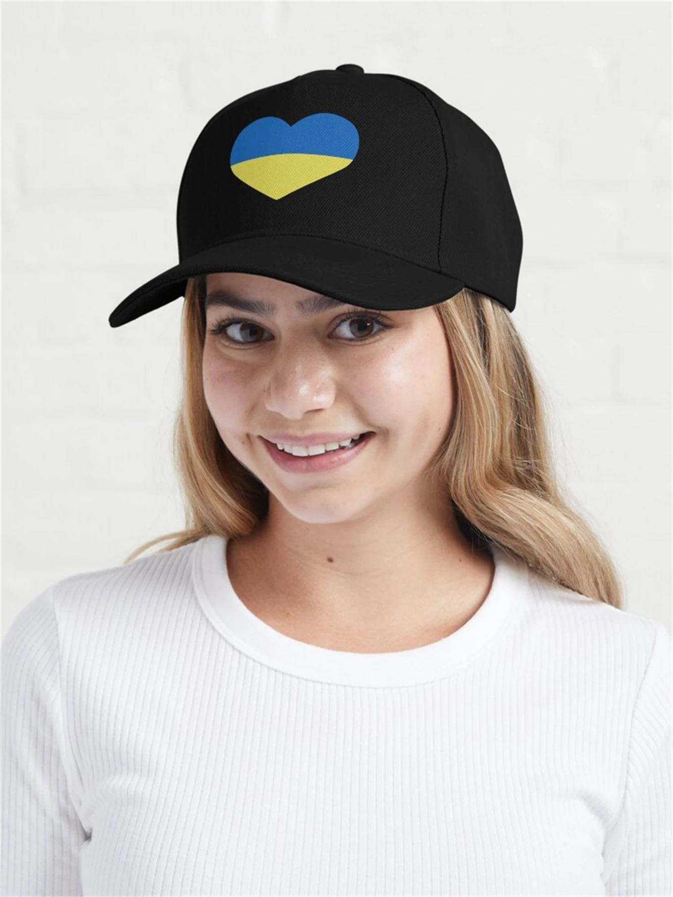 Warna bendera Ukraina topi anak-anak patriotik topi bisbol Cetakan klasik berbentuk Lima potong diperkuat puncak anak-anak S