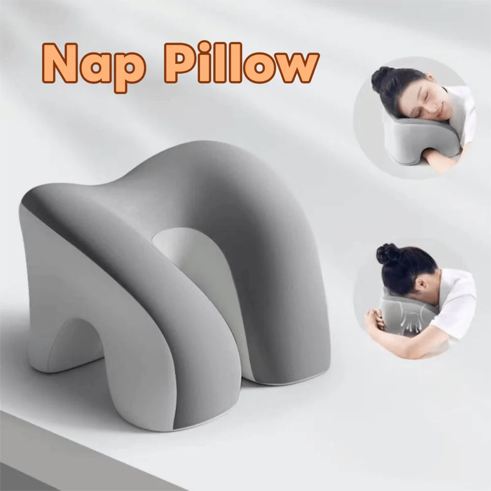 Ergonomic Students U Shape Nap Pillow Hollow Design Breathable Desk Lunch Break Pillow Foam Skin-friendly Neck Support Pillow
