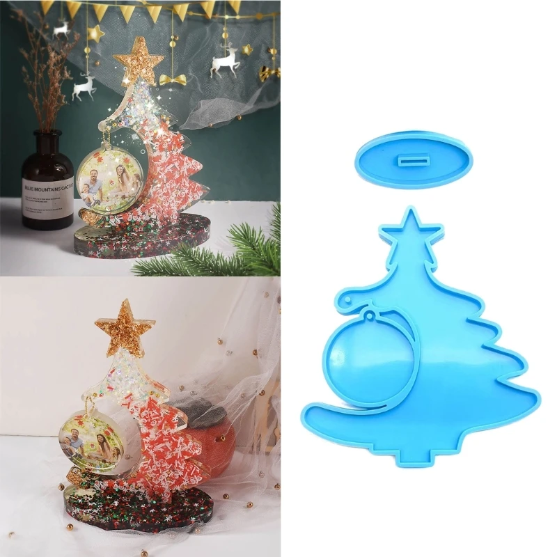 Moldes silicona para árbol Navidad, molde adorno suministros decoración del hogar DIY 97QE