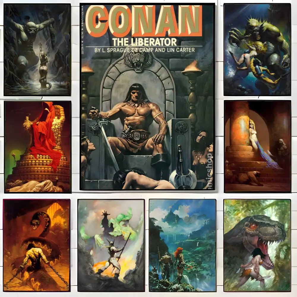 Fantastical Abstract Art F-Frank Frazetta Poster Wall Art Print Poster Decorative Mural Home Decor Gift Unframed