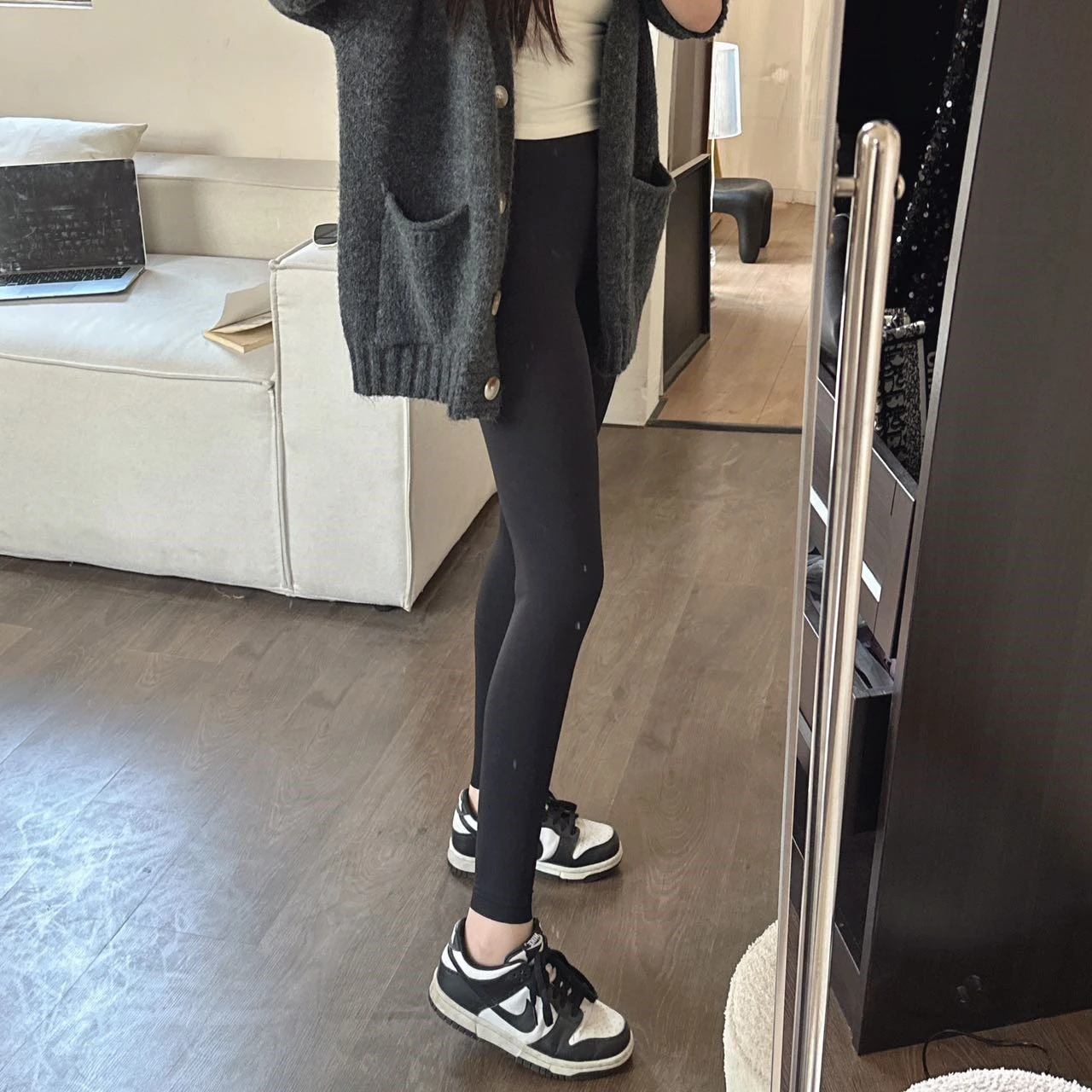 Slim Fit ark Skin Yoga Pants Women's Thin High Waist Nine Point Foot Tight Leg Prure Leggings ey Spring Summer