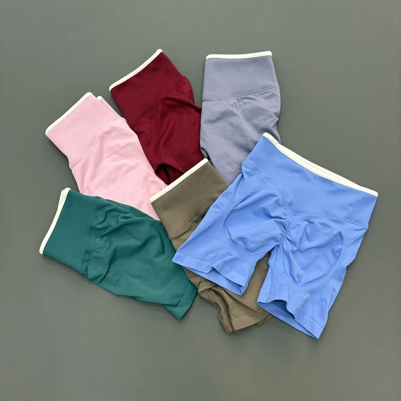 Shorts Deportivos para Mujer, Shorts de Fitness, Shorts Scrunch para Correr, Shorts de Yoga de Cintura Alta, Shorts Deportivos Ajustados sin Costuras para Entrenamiento