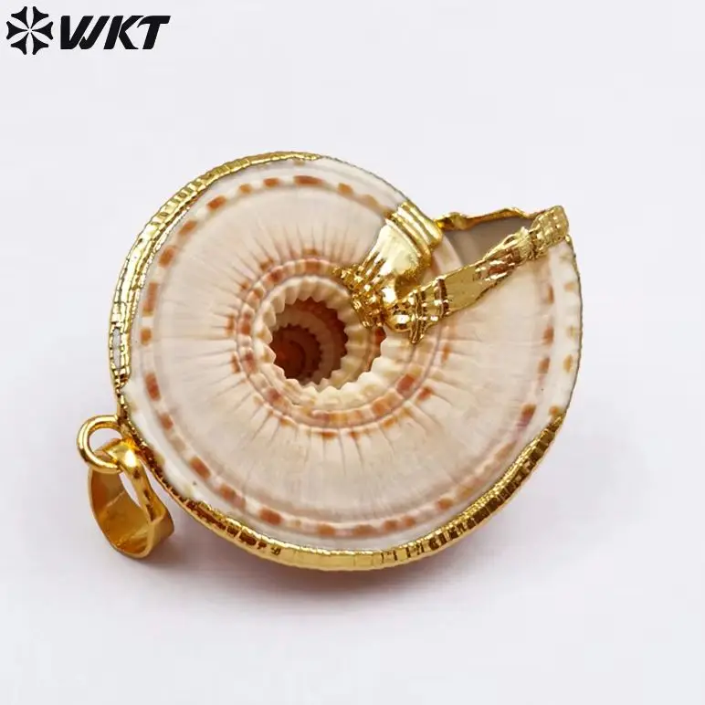 

WT-JP007 Новинка! Классические подвески в виде ракушек трубы, 24 К, металлическая отделка по краям, ожерелье, подвеска, подвески из натуральных ракушек