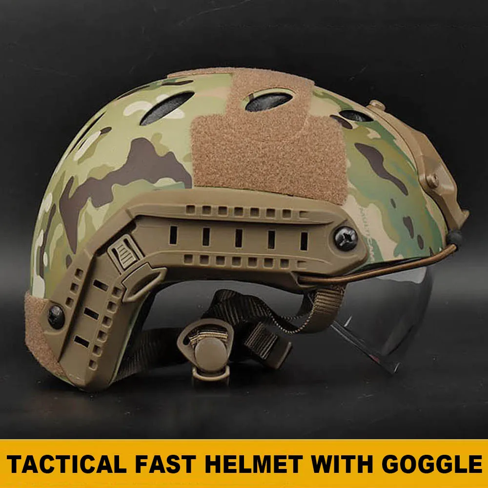 

Tactical FAST Helmet With Goggles Lightweight Outdoor Hunting Shooting Airsoft Game Protective Helmet Sports Cycling Equipment