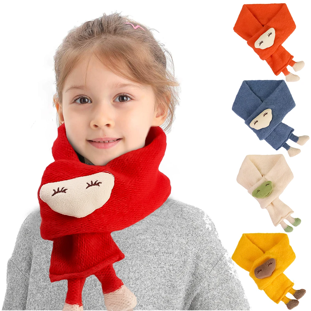 Winter Children Scarf Fashion knitted Warm Neck Collar Scarves  Cartoon Scarf Cute Girl Knitted Scarfs For Children  Keep Warm