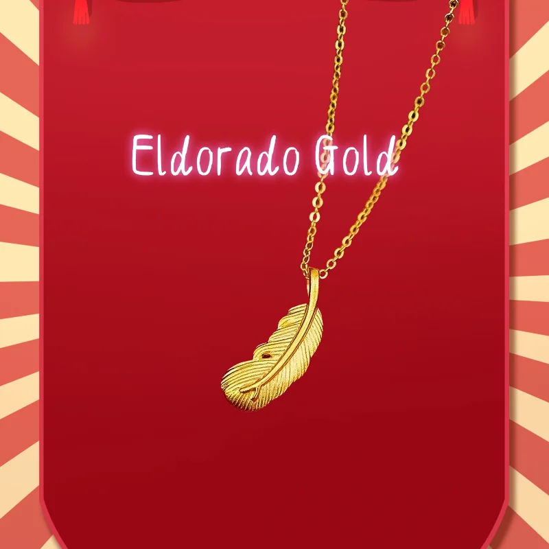 

2025 2025 9999 Real Gold 24K Feather Pendant Gold 3D Hard Gold Pendant Feather Necklace Pendant