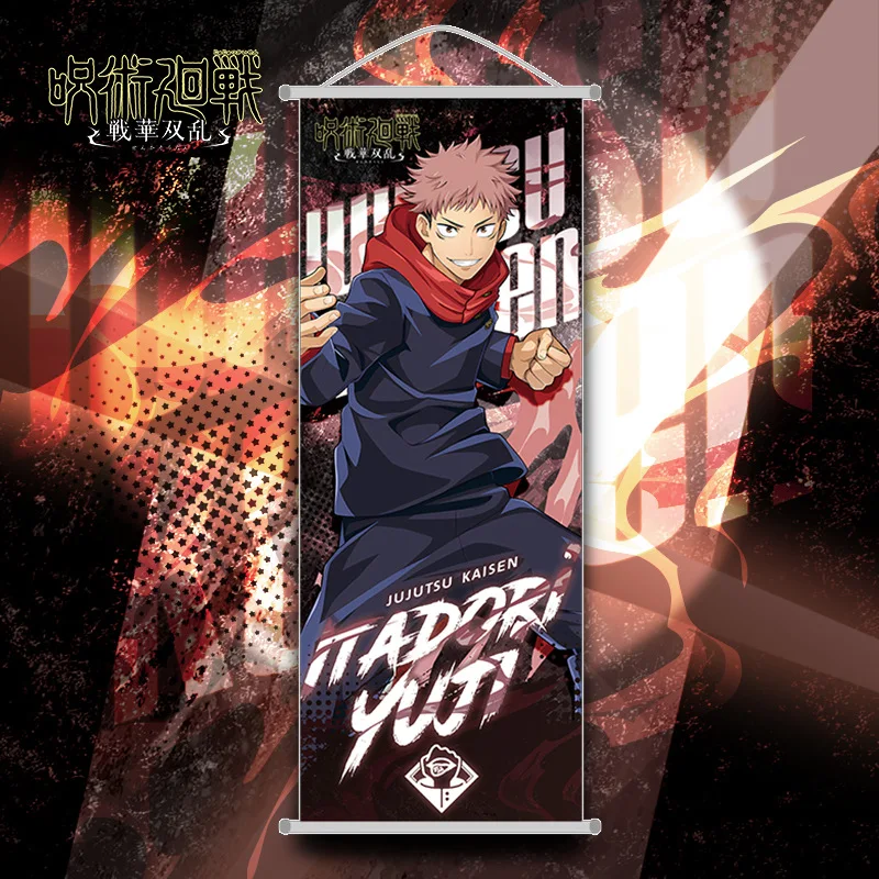 Jujutsu Kaisen Gojo Satoru Hanging Scroll Poster Anime Long Painting Holiday Gift Room Decor Ornament image 3