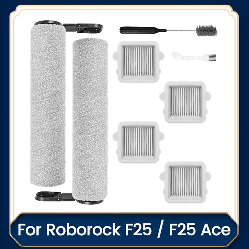 8 قطعة استبدال فلتر الفرشاة الدوارة لمرفق مكنسة Roborock F25 / F25 Ace