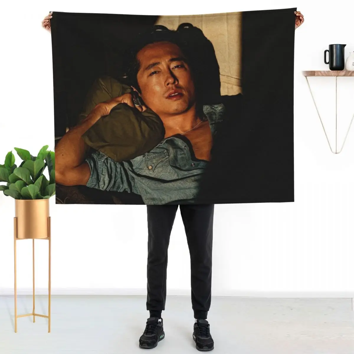Steven Yeun Throw Blanket for winter Soft Big Decorative Sofa Blankets Sofas Of Decoration Fashion Sofas Nap Blankets