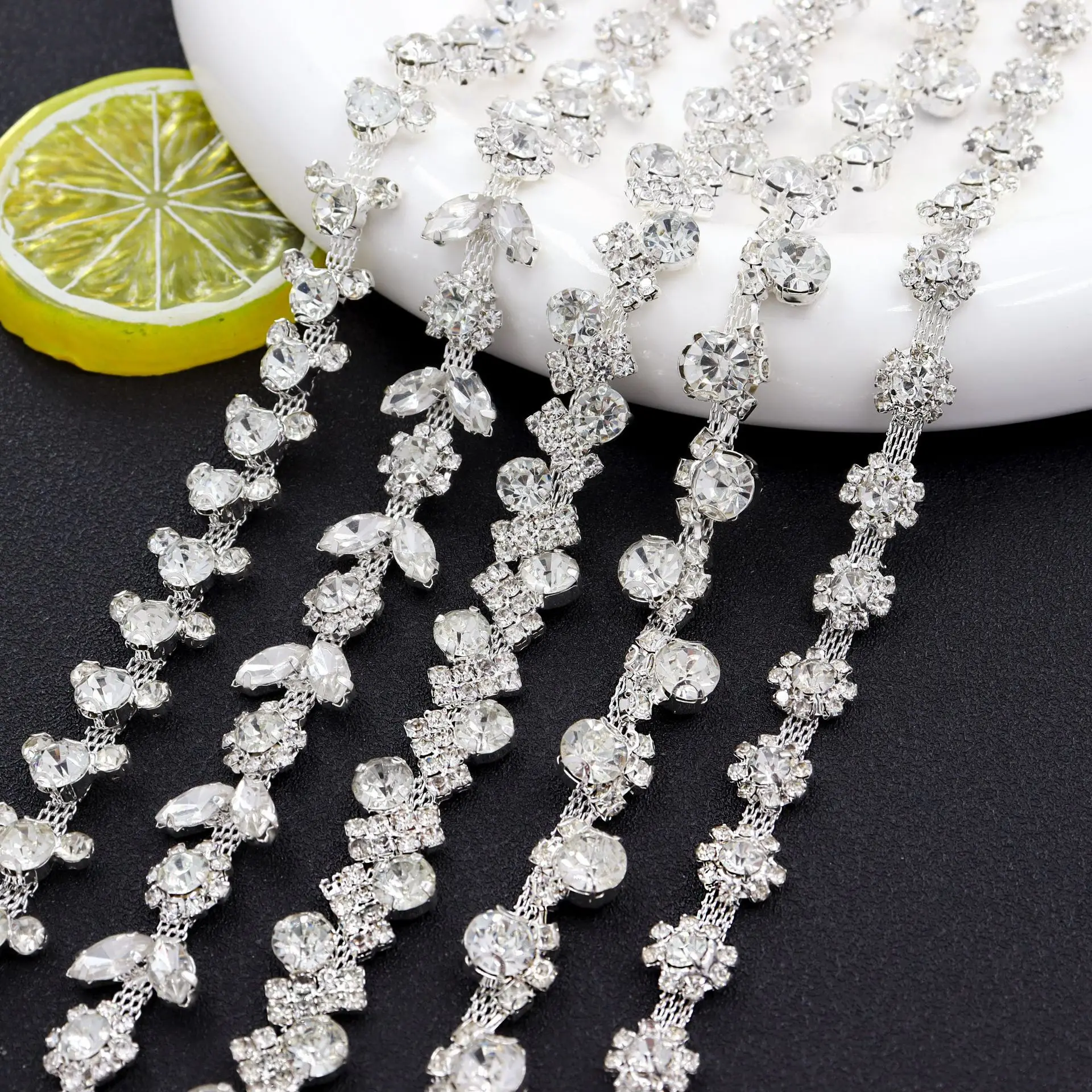 Цепочки с S-образным крючком из бисера и страз для украшения одежды и ювелирных изделий