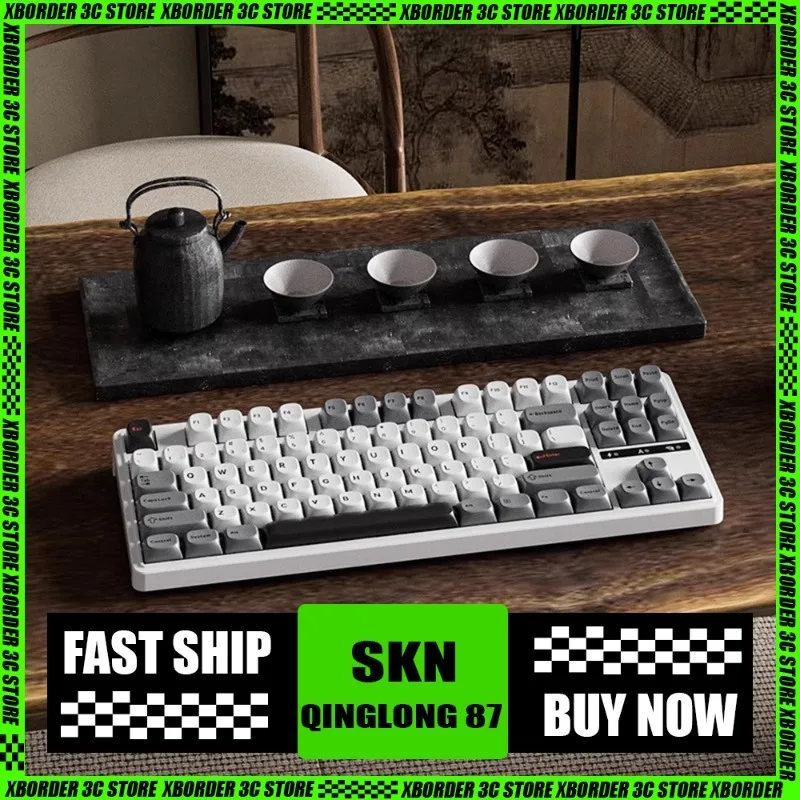 

SKN Qinglong 87 Mechanical Keyboard 3 Mode Wireless Bluetooth Customized Hot Swappable Mechanical Keyboard For Gaming Office Use