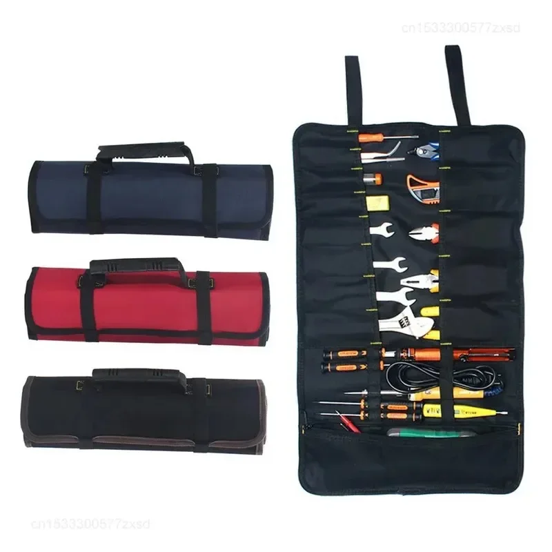 Multi Function Rolling Tool Bag, Oxford Canvas Tool Storage, Practical Handle Carry Kit for Tools
