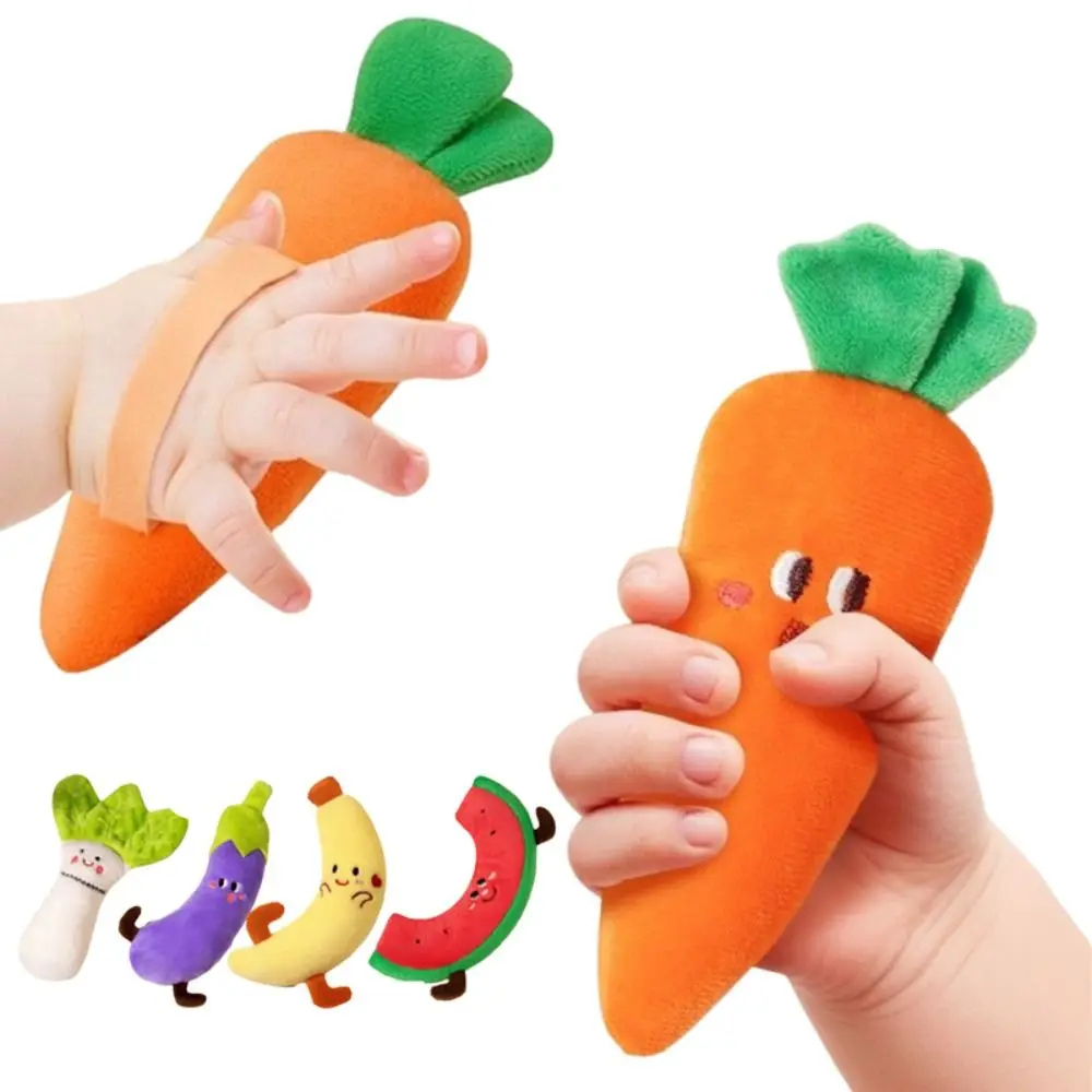 かわいい赤ちゃん用手持ちおもちゃ、びっくりさせないぬいぐるみ、漫画風フルーツ人形、肌に優しい柔らかいベビーおしゃぶり人形、新生児の安心感