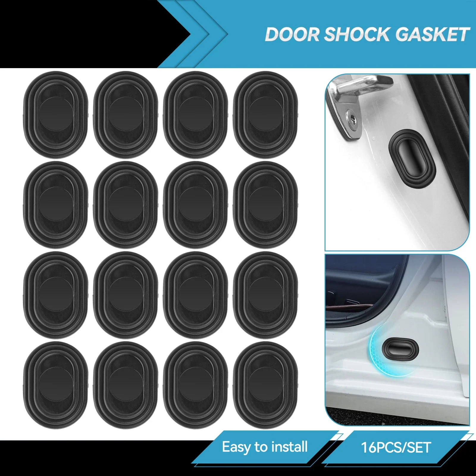 WANWUXIN 16PCS Car Door Side Anti-Collision Gasket Shock Absorber Sticker Auto Hood Trunk Anti-Noise Pad Anti-shock Thickening B