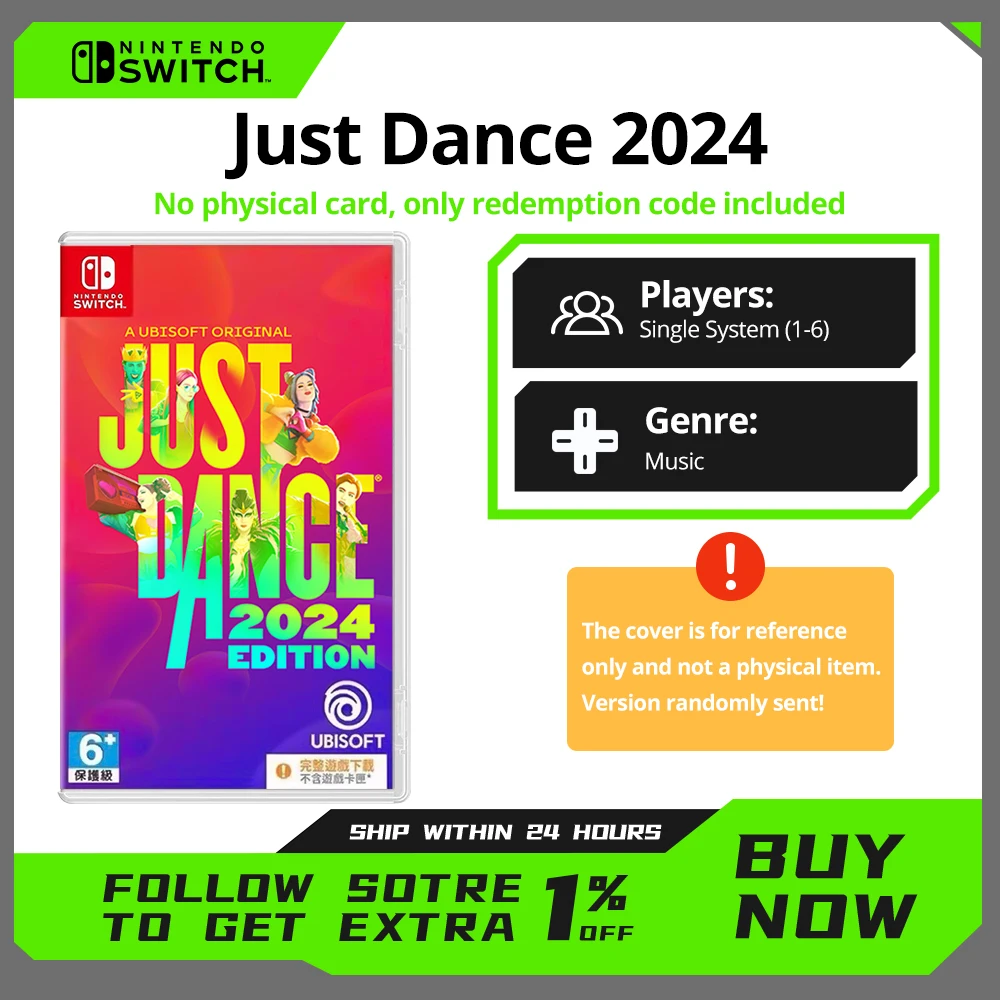 Just Dance 2024 Edition Nintendo Switch Code in Box Download Game