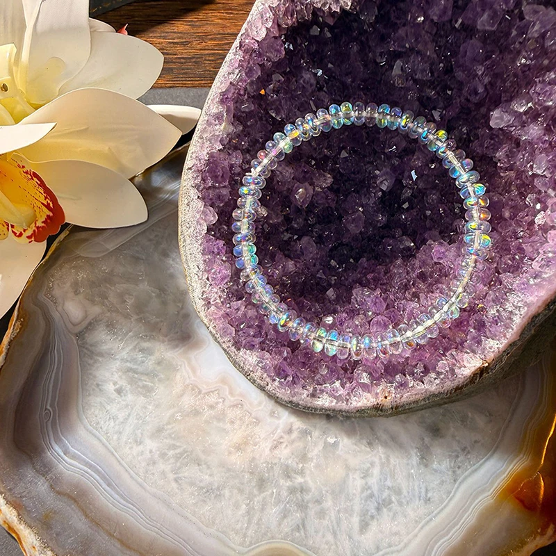 [New] Natural Opal Bracelet Stretchable Elastic Cord Jewelry Helps Maintain Emotional Balance