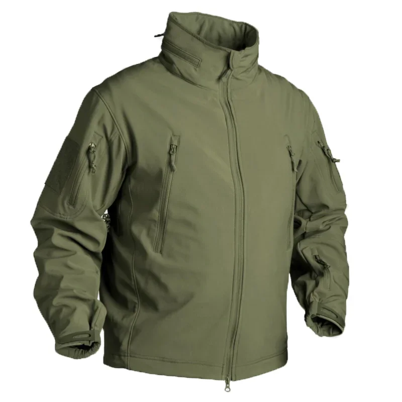 Tactical Jackets Men's Soft Shell Jacket Fleece Lined Waterproof Warm Outdoor OTS Combat Coat with Multiple Pockets Windbreaker