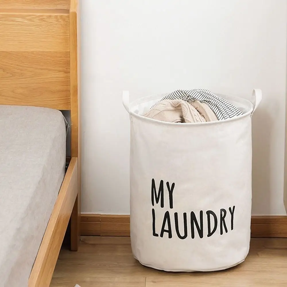 Foldable Drawstring Laundry Basket Large Capacity Waterproof Clothes Storage Basket For Home Bathroom Children\'s Toy Organizer