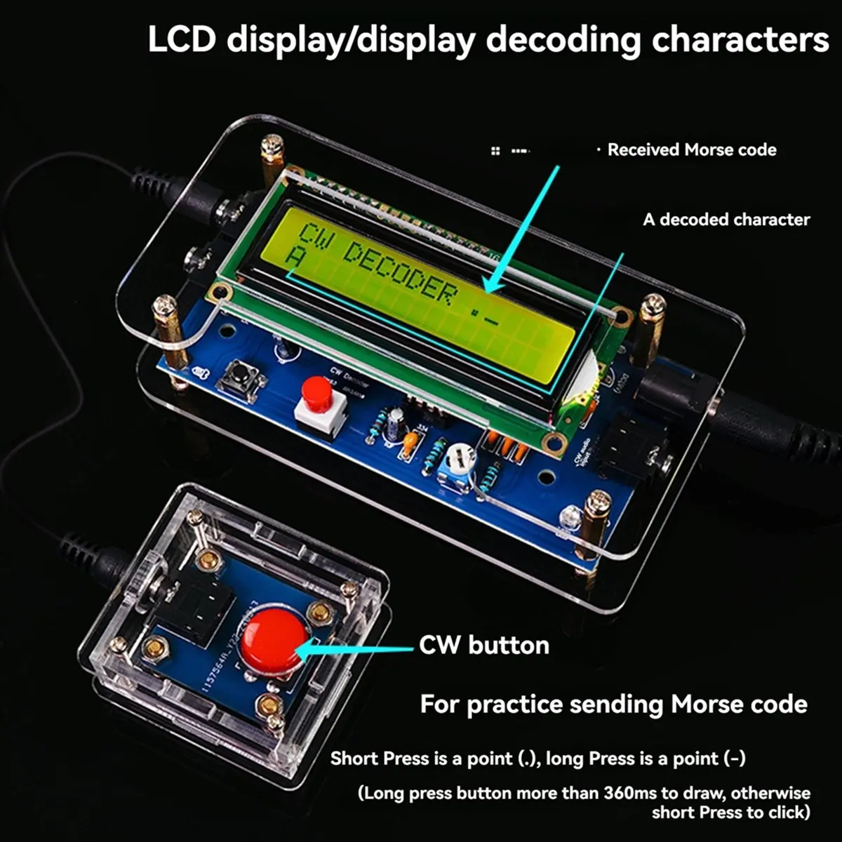 N82R CW Trainer Morse Code Training Morse Code Decoder Components DIY Electronic Component Kit US PLUG A