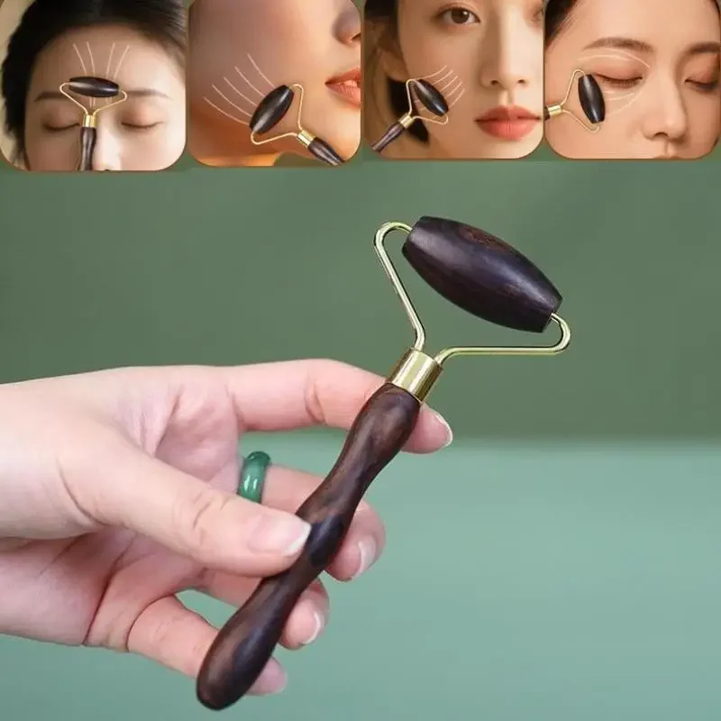 

Purple Sandalwood Facial Beauty Roller Massager Face Lifting Tightening Skin Care Roller Neck Leg Deep Tissue Muscle Massager