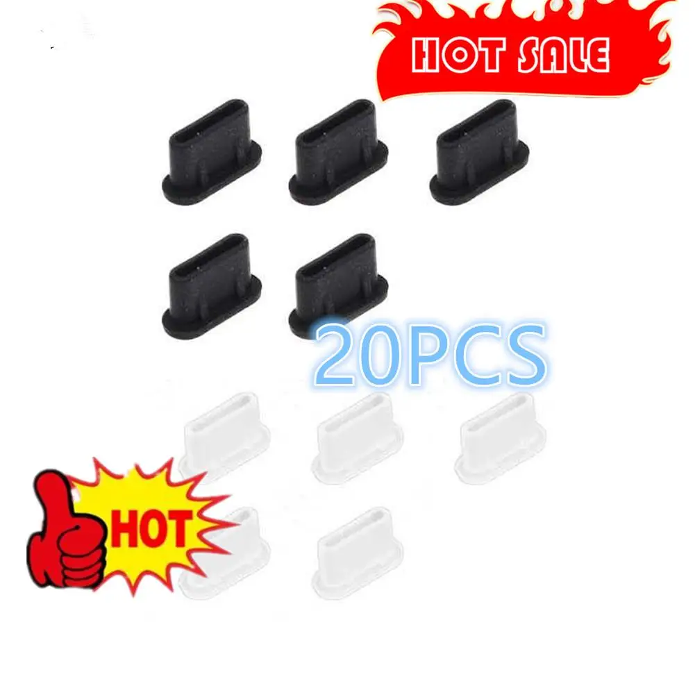 

20pcs Type-C Dust Plug USB Charging Port Protector Silicone Anti-dust Plug Cover Cap for Samsung Phone Dustplug