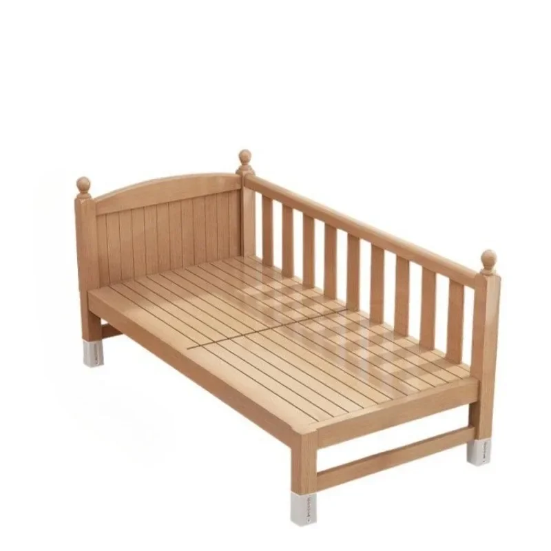 Splicing Children's Solid wood crib Wide splicing Children's bedside Adjustable splicing bed