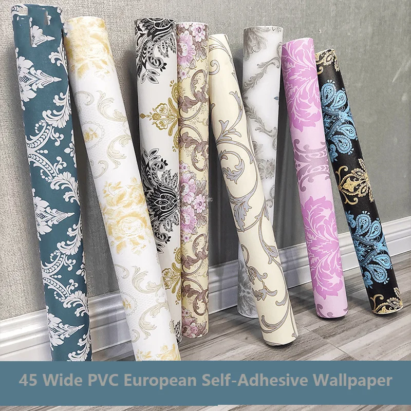 Pegatinas de pared de estilo europeo engrosadas, papel tapiz autoadhesivo 3d para sala de estar, decoración del hogar, no tejido, Fondo de dormitorio