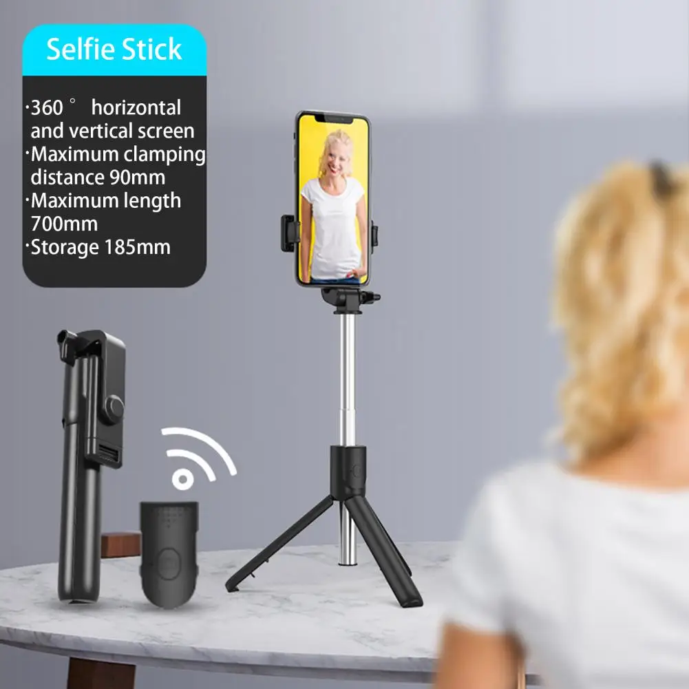 

Durable Horizontal And Vertical Screen Switching Widely Compatible Extendable Tripod Stand with Shutter Outdoor Supply