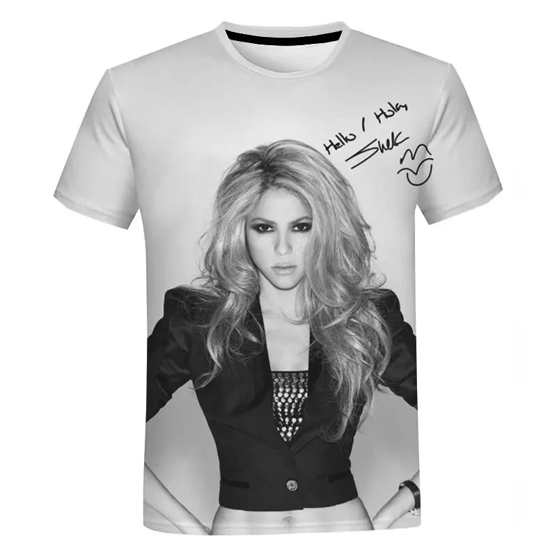 Summer SHAKIRA 3D Print T-Shirts Streetwear Men Women Fashion Oversized Short Sleeve T Shirt O-Neck Kids Tees Tops Clothing