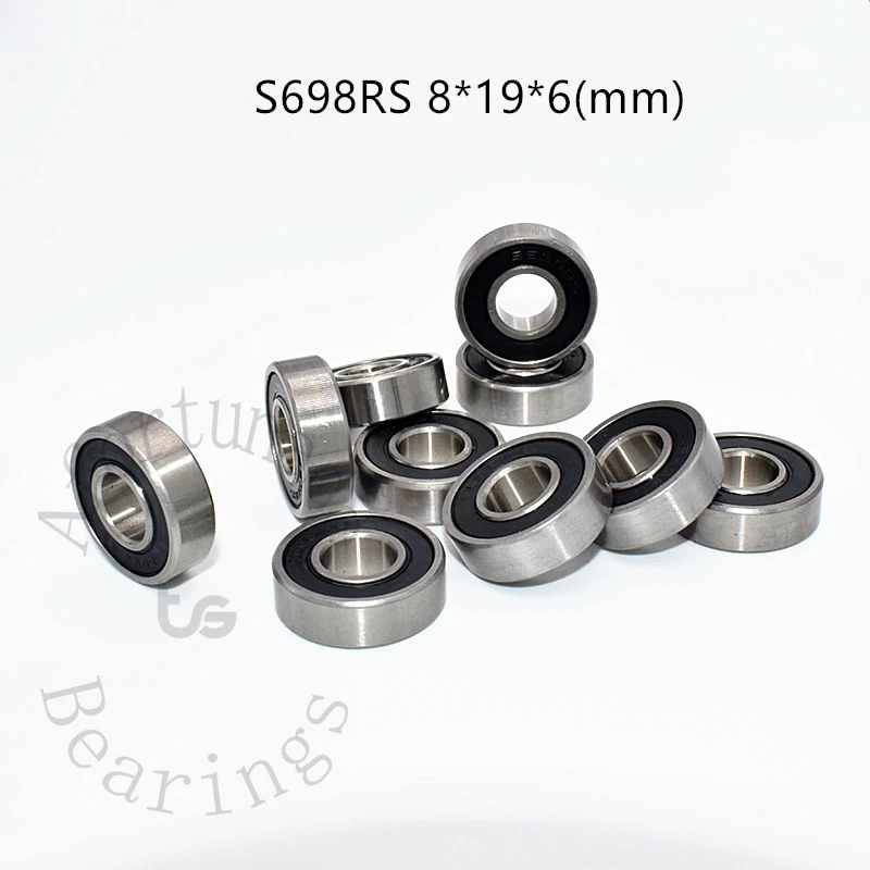 

Stainless steel Bearing S698RS 10Pieces 8*19*6(mm) antirust rubber sealed High speed Mechanical equipment parts